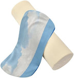 Bolster Pillow for Bed Small Neck Roll Pillow Round Pillows for Couch Cylinder Pillows Decorative Bolster Cover with Zipper Light Blue Stripe - Image 2