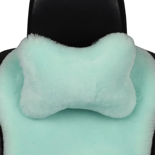 Fluffy Car Headrest Pillow Furry Long Wool Lumbar Auto Head Neck Support Pillow Cushion Natural Luxury Fur Warm Soft Comfort Winter - Image 2