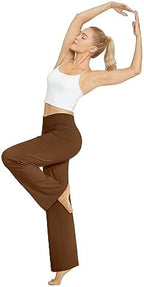 G4Free EverGoing Wide Leg Yoga Pants for Women Crossover Waist with Pockets - Image 4