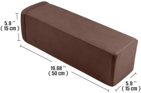 2 Pack Couch Arm Rest Pillow, 6''x6''x20'' Faux Leather Waterproof Cover, High Density Foam Armrest Cushion, Removable & Washable Elbow Support for Sofa, Bed, and Armchair (Dark Brown) - Image 6