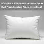 Waterproof Pillow Protectors Standard 20x26 Inches 8 Pack with Zipper Fully Sealed Dust Moisture Sweat Proof Pillow Case Cover Protector Soft White (8 Pack, Standard 20x26) - Image 2