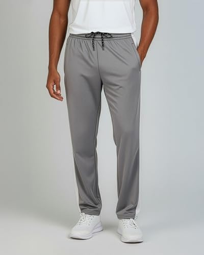 3 Pack Men's Mesh Sweatpants Open Bottom Lounge Workout Track Gym Pants - Image 2