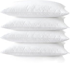 Acteb Medium Support Bed Pillows Queen Size Set of 4 Pack for Sleeping 20"x30", Hypoallergenic Skin Friendly Down Alternative Filling for Side Stomach Back Sleeper Machine Washable by Acteb