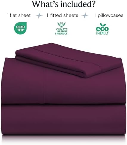 Twin Size Sheets Set, Cooling & Soft Deep Pocket Bed Sheets, 3PC - Image 2