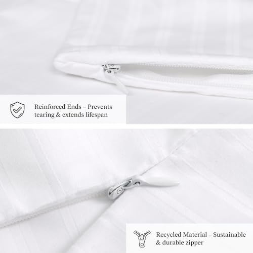 500TC 100% Cotton Pillow Protectors with Zipper Standard Size 6 Pack - Image 3