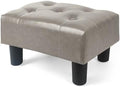 BRIAN & DANY Small Foot Stool, Leather Foot Stools with Legs, Stable Small Footstool for Living Room, Charcoal Gray by BRIANDANY