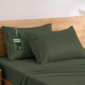 TOSMO Luxury Pillow Case Set of 2 - Cooling Viscose Derived from Bamboo, Oeko-TEX, Breathabl Silky Soft Pillow Cases with Envelope Closure (King / 20x40, Olive) by Tosmo
