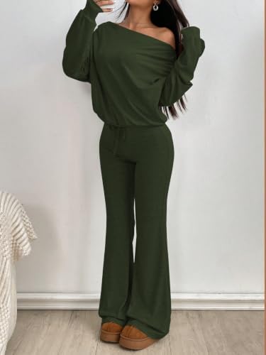 Nimsruc Off The Shoulder 2 Piece Sets For Women Fall Matching Lounge Set - Image 4