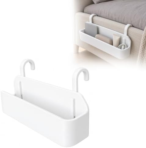 Clip-On Bedside Storage Box with Dual Hooks by Unknown
