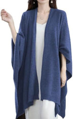 Women's Shawl Wrap Plus Size Cardigan 100% Merino Wool Poncho Cape Fall Winter Open Sweater Coat by Ailaile