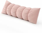 Pat. Pend. Segmented Body Pillow for Side Sleepers, 47 Inch, Pink by Ailuteie