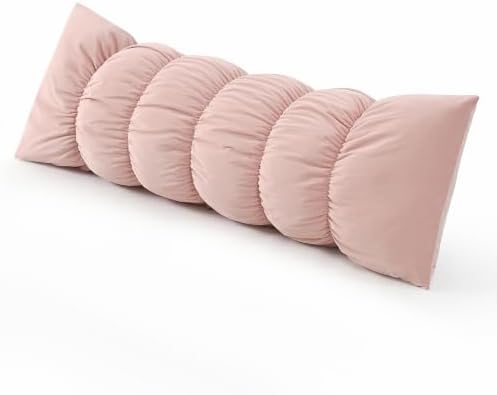 Pat. Pend. Segmented Body Pillow for Side Sleepers, 47 Inch, Pink by Ailuteie