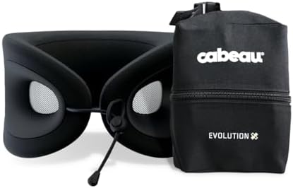 Cabeau Travel Pillow for Long Flights – Evolution X - Memory Foam Neck Support - Comfort On-The-Go for Airplane, Train, and Car (Diamond) with Evolution X Travel Bag - Black by Cabeau