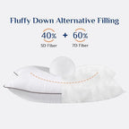 JOLLYVOGUE Pillows Standard Size Set of 4, Cooling Standard Pillow with Oeko-Tex Certified Down Alternative Filling for Side, Back, and Stomach Sleepers, Hotel Collection - Image 3