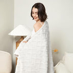 Aganear Fleece Throw Blanket for Bed Couch 90"x108" White - Image 6