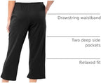 Sexy Basics Women's 100% Cotton Lounge Pants | Capri Style Pajama Sleep Bottoms | Drawstring & Pockets |Multi-Packs & Colors - Image 4