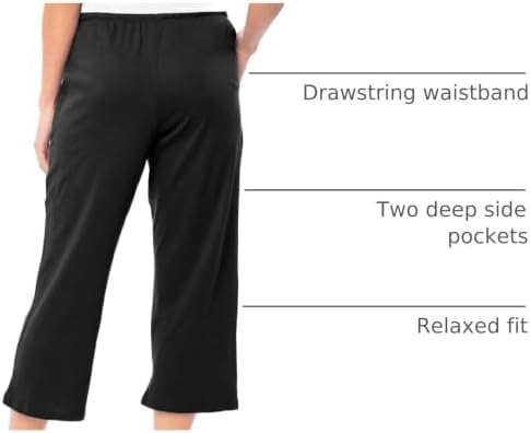 Sexy Basics Women's 100% Cotton Lounge Pants | Capri Style Pajama Sleep Bottoms | Drawstring & Pockets |Multi-Packs & Colors - Image 4