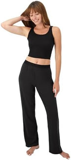Hanes Women's Originals SuperSoft Comfywear 2 Piece Crop Tank & Lounge Pants Loungewear Set - Image 2