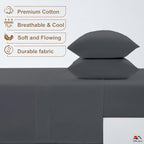 ARlinen 4 PC RV King Sheets 72 x 80, Egyptian Cotton, 10-Inch Deep, Dark Grey - Image 2