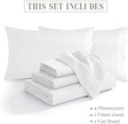 Elegant Comfort 1500 Premium Quality 6-Piece Bed Sheet Set - 18-24 Inch Extra Deep Pocket, Smart Storage Pockets, Wrinkle Free Ultra Soft 6PC Extra Deep Pocket Sheets, Queen, White - Image 4