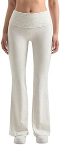 MOOSLOVER Women Flare Leggings Fold Over Bootcut Yoga Pants Casual Y2K Lounge Pants Comfy Cotton Leggings by MOOSLOVER
