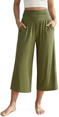 ODODOS Women's Wide Leg Palazzo Lounge Cropped Pants with Pockets Light Weight Comfy Pajama Capri Pants-20/22"/ 24" Inseam by ODODOS