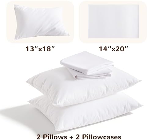 NTBAY Toddler Pillows with Pillowcases Set, 4 Piece 14 x 20, Black - Image 6