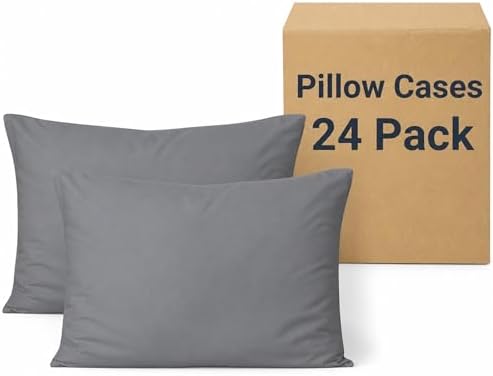 ZPECC Bulk Grey Pillow Cases Standard Size 24 Pack with Envelope Closure by ZPECC-ABrandThatHasBeenFocusedOnBeddingFor20Years