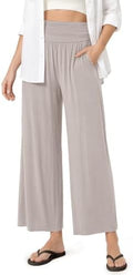 ODODOS Women's Wide Leg Palazzo Lounge Cropped Pants with Pockets Light Weight Comfy Pajama Capri Pants-20/22"/ 24" Inseam by ODODOS