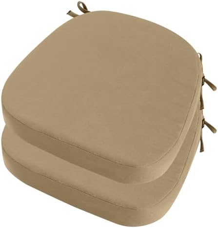 idee-home Outdoor Chair Cushions Set of 2, 17" x 17" D-Shaped by idee-home