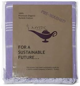 Turkish Beach Towel 100% Organic Cotton Extra Large Oversized (39 x 71 Inches) Quick Dry Sand Free Light Weight Prewashed for Bath Beach Gym Yoga Travel Towel Blanket (Lilac) - Image 3
