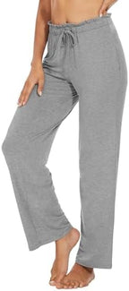 WiWi Pajama Pants for Women Viscose from Bamboo Super Soft Wide Leg Cooling Sweatpants Drawstring Bottoms Sleep Pj Pant S-XXL - Image 4