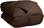 SUPERIOR All Season Down Alternative Comforter, Full/Queen, Chocolate - Image 4