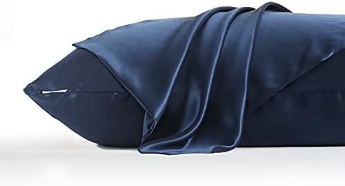 DISANGNI Silk Indulgence Set: Premium 22 Momme Mulberry Silk Pillowcase & Eye Mask Duo for Hair and Skin Rejuvenation(1pc Queen Size 20" x30", Blue) - Image 6