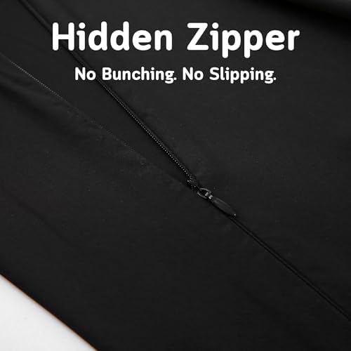 Cooling Pillow Covers for Curved Pillows – Queen 2-Pack 28x20 Midnight Black Moon-Shaped Zippered Pillowcases, 100% Rayon Derived from Bamboo, Ultra-Soft, Silky, Breathable, & Wrinkle‑Resistant - Image 6