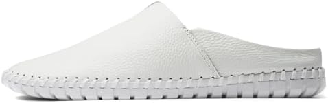 Men’s Slip-On Loafers Mules Clog Handmade Leather Slippers Hand Stitched no-Heel Casual Shoes for Men Breathable Comfortable Soft - Image 6
