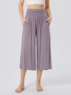 ODODOS Women's Wide Leg Palazzo Lounge Cropped Pants with Pockets Light Weight Comfy Pajama Capri Pants-20/22"/ 24" Inseam - Image 2