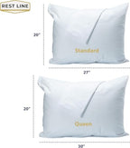 Queen Size 21 X 31” Set of 2 - Premium Cotton Jersey Waterproof Zippered Pillow Protector 100% Cotton, Hypoallergenic, Invisible Zipper, Soft & Breathable Pillow Case Cover - Rest Line - Image 3
