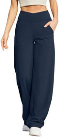 G4Free EverGoing Wide Leg Yoga Pants for Women Crossover Waist with Pockets by G4Free