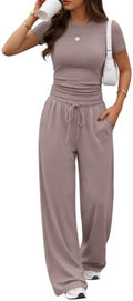 Trendy Queen Women's 2 Piece Matching Summer Lounge Set with Pockets by TrendyQueen