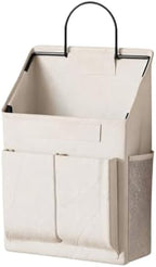 predolo Hanging Bedside Storage Organizer Sturdy Bedside Storage Bag with Mesh Pockets Portable Textile Hanging Organizer with Metal Hook for Bedrooms, Beige by Unknown