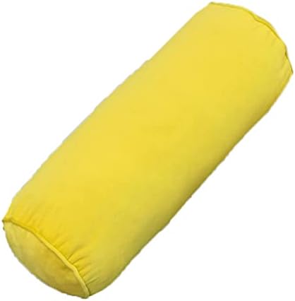 Tingting's Dream Smooth Velvet Long Bolster Pillow Sofa Cylinder Neck Pillow Round Cervical Roll Pillow Multifunctional Lumbar Waist Cushion (Yellow, 15×40cm/5.91"×15.7") by Unknown