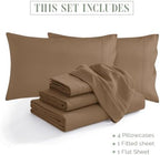 Elegant Comfort 1500 Premium Quality 6-Piece Bed Sheet Set - 18-24 Inch Extra Deep Pocket, Smart Storage Pockets, Wrinkle Free Ultra Soft 6PC Extra Deep Pocket Sheets, Queen, Taupe - Image 4
