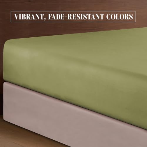Elegant Comfort Luxurious Soft 1500 Thread Count Egyptian 4-Piece Hotel Quality Wrinkle and Fade Resistant Coziest Bedding Set, Easy All Around Elastic Fitted Sheet, Deep Pocket, Twin/Twin XL, Sage - Image 6