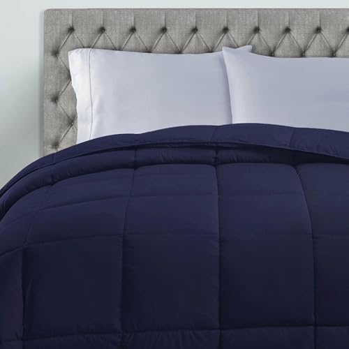 SUPERIOR All Season Down Alternative Comforter, Cal King, Navy Blue - Image 5