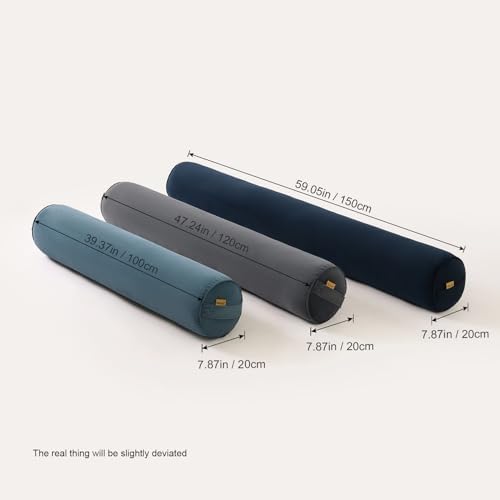 Body Pillow for Adults,Long Round Pillow,Big Cylindrical Pillow,Large Full Bolster Pillows for Side Sleepers (Slate Blue, 47.24"*7.87") - Image 3