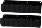 2 Pieces Shoe Storage Pocket Organizer Bedside Holder Bag Rack Hanging Non Woven Saving Easy Install Suitable for RV Bedroom, Black - Image 6