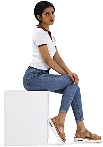 mysoft Women's Comfortable Walking Sandals Platform Wedge Ankle Strap - Image 2