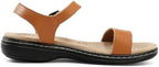 Women's Classic Flat Sandals Leather Open Toes Memory Foam One Band Ankle Strap Adjustable Slip On Shoes - Image 2