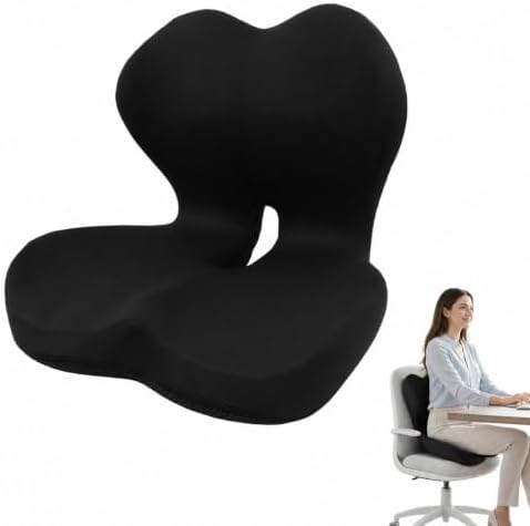 Seat Cushion with Integrated Lumbar Support, Memory Foam Ergonomic Cushion by Unknown